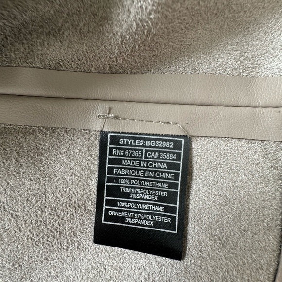 BB Dakota Moto Boho Peppin Vegan Leather Drapey Jacket Vegan XS Small Tan New - Picture 13 of 16